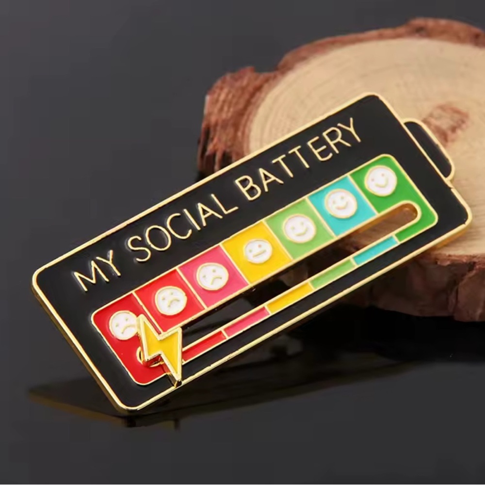 My Social Battery Enamel Pin - Picture 2 of 5